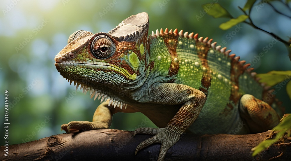 close up of chameleon in the nature close up of chameleon in the nature