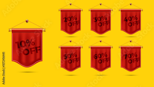 Set of shopping discount label design 