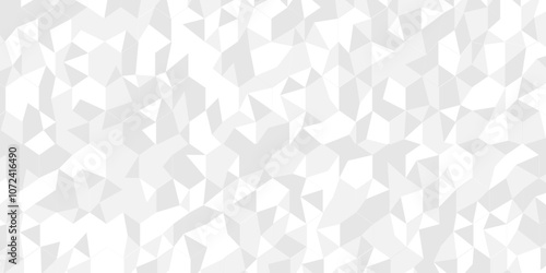 White and gray polygon Mosaic triangle overlap texture background. Vector geometric seamless gray, white cube square low polygon background. abstract surface creative diamond pattern corporate.