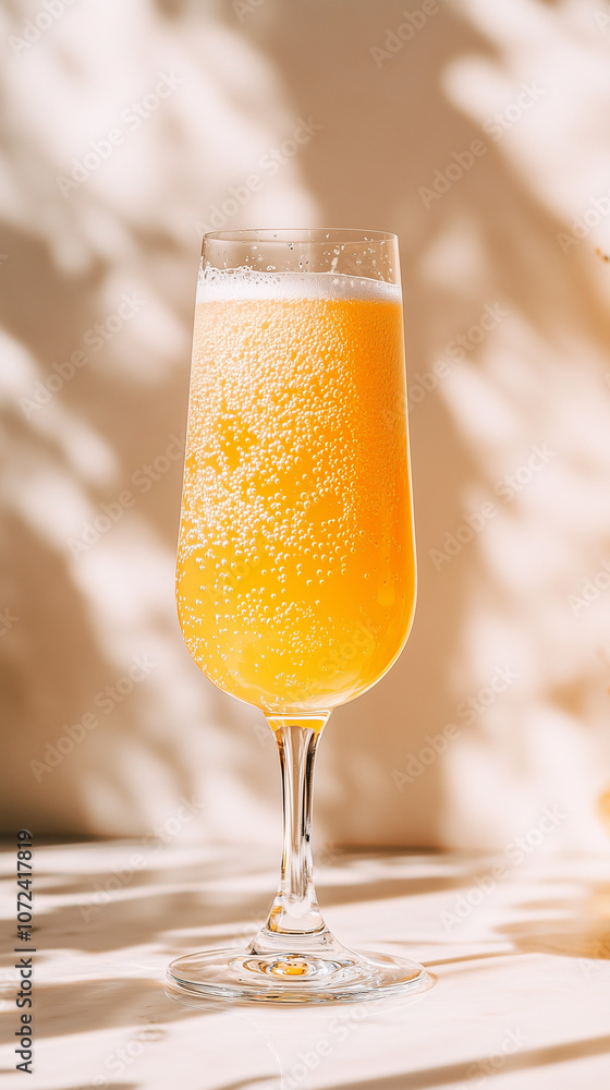 Peach Bellini in a glass Peach Bellini in a glass