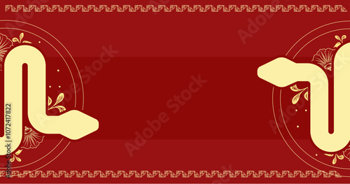 chinese snake, chinese new year, year of the snake - vector background with free text space, template