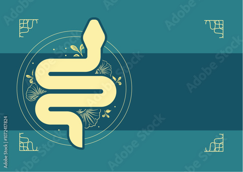 chinese snake, chinese new year, year of the snake - vector background with free text space, template