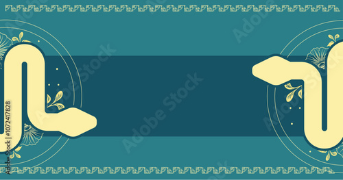 chinese snake, chinese new year, year of the snake - vector background with free text space, template