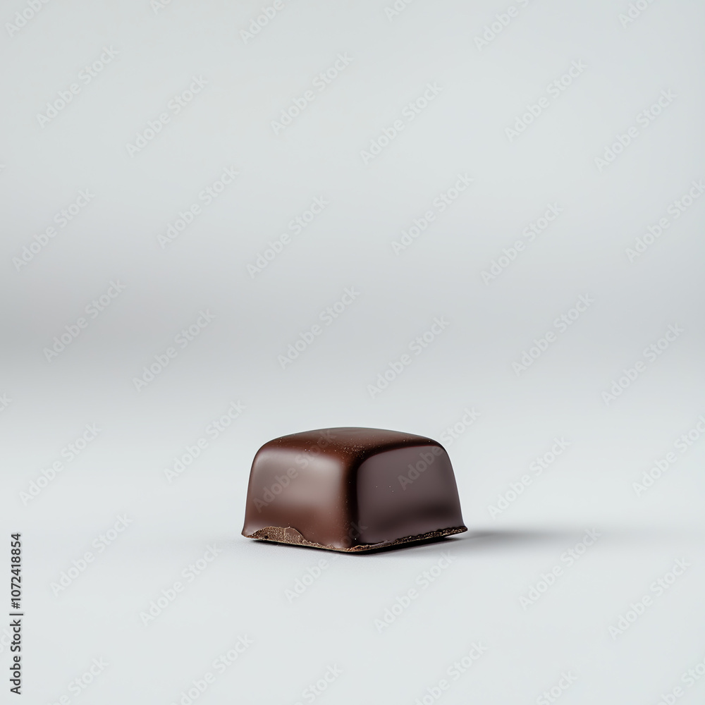 Minimalist close-up of a single piece of dark chocolate, showcasing smooth texture and premium quality, Chocolate Day celebration, highlighting gourmet taste and elegant presentation Minimalist close-up of a single piece of dark chocolate, showcasing smooth texture and premium quality, Chocolate Day celebration, highlighting gourmet taste and elegant presentation