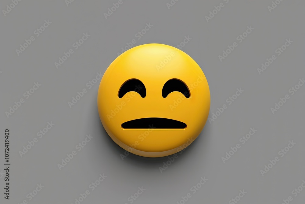 Yellow 3D Sleepy Face Emoticon Icon for Rest and Relaxation Yellow 3D Sleepy Face Emoticon Icon for Rest and Relaxation