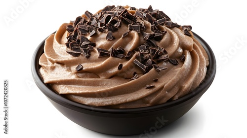 Decadent Chocolate Mousse: Swirled perfection, topped with rich chocolate shavings. Indulge in this creamy delight! photo