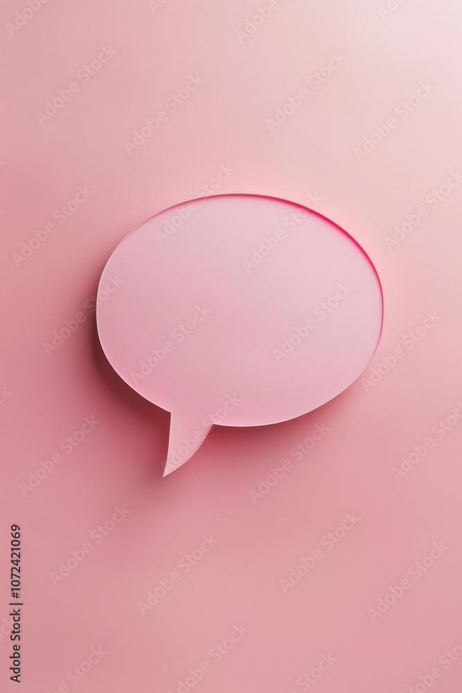 Pink Speech Bubble on Pink Background. Pink Speech Bubble on Pink Background.