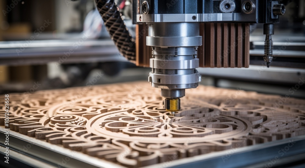 close up of cnc cutter in the workstation close up of cnc cutter in the workstation