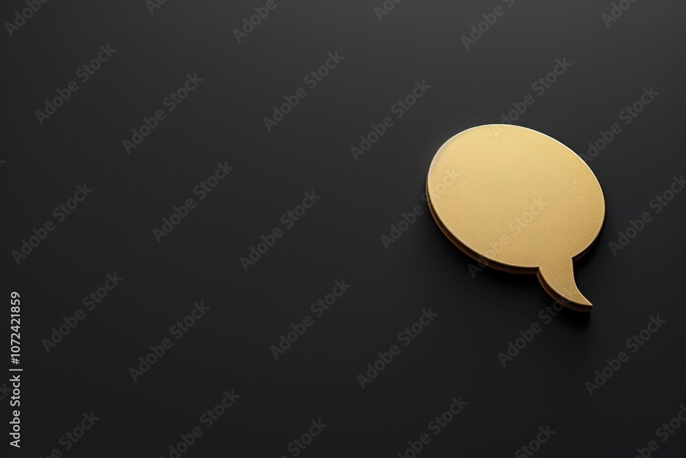 Gold Speech Bubble on Black Background. Gold Speech Bubble on Black Background.