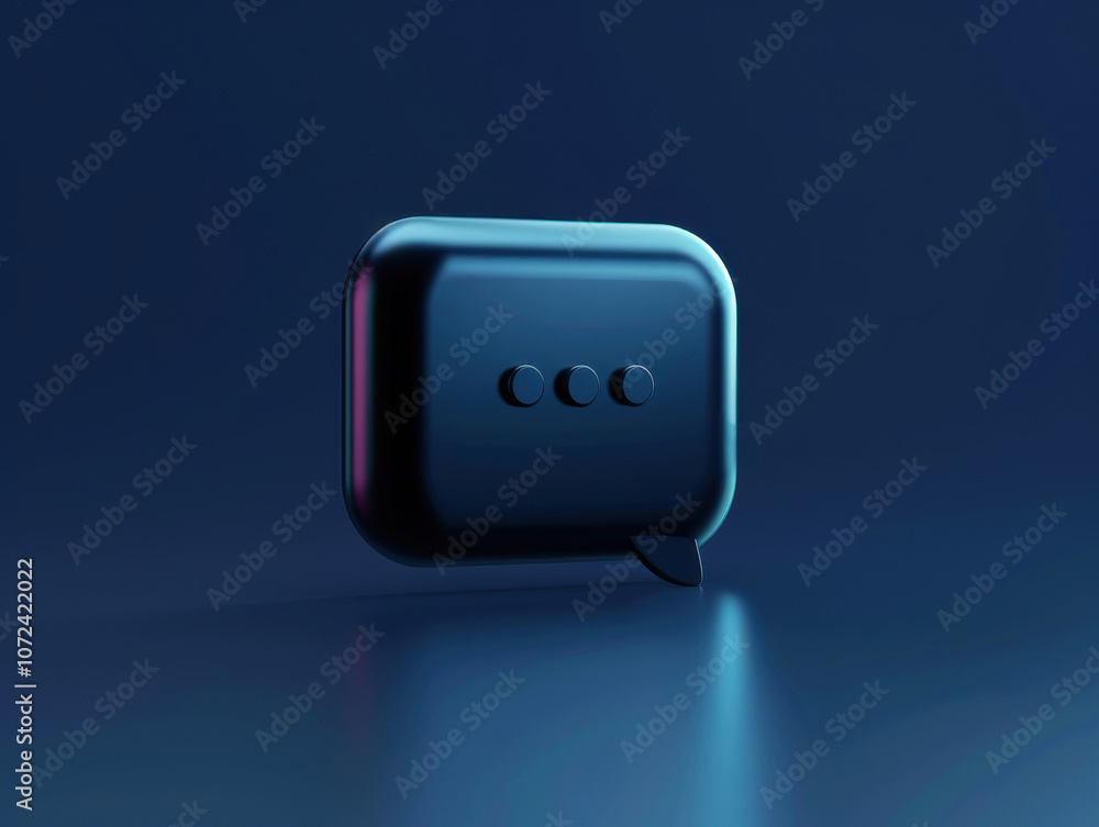 Glossy Blue Speech Bubble Icon. Glossy Blue Speech Bubble Icon.