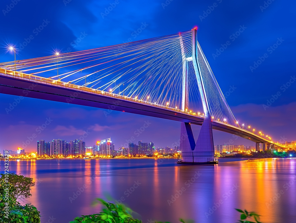 Naklejka premium bridge at night