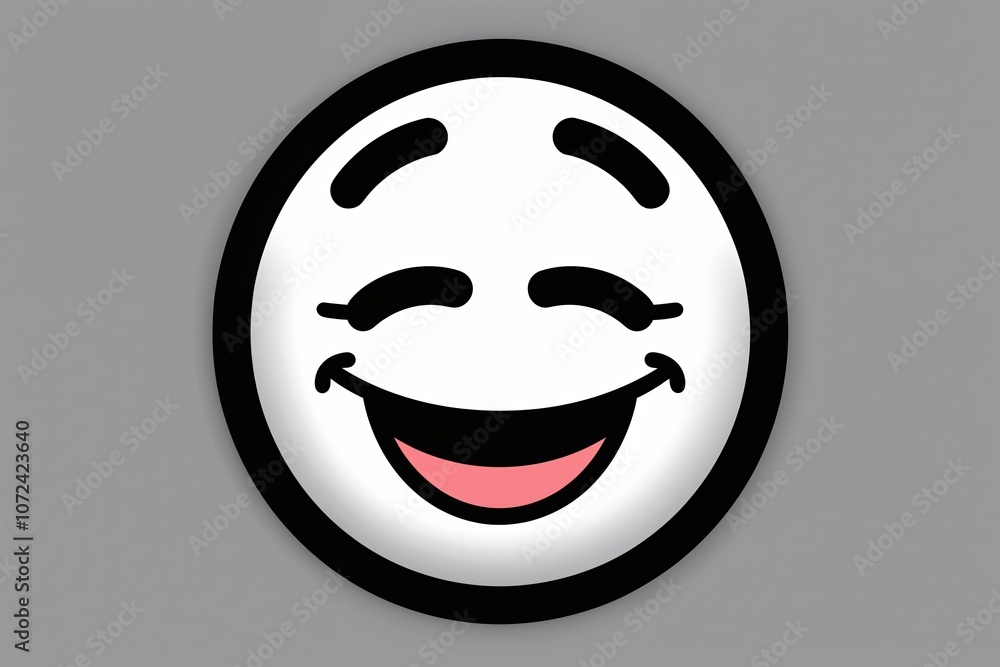 Fototapeta premium 3D Sleepy Emoticon with Winking Eyelids and Happy Smile