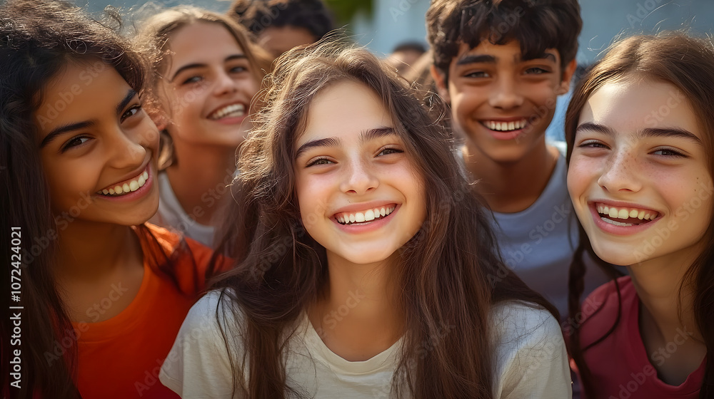 Cheerful Multi-Ethnic Students Smiling and Enjoying Each Other's Company Cheerful Multi-Ethnic Students Smiling and Enjoying Each Other's Company