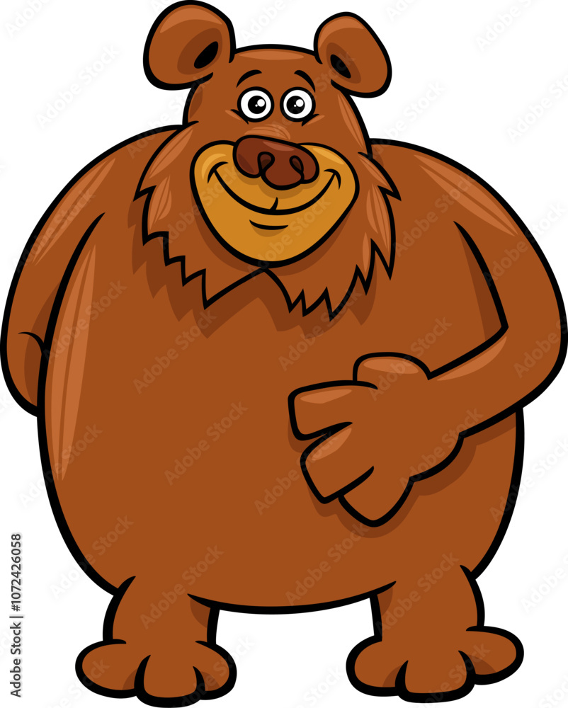 cartoon brown bear or grizzly animal character cartoon brown bear or grizzly animal character