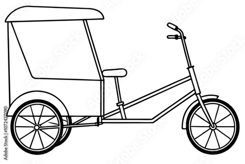 Hand drawn sketch of tricycle