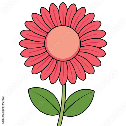 Design icons vector illustration of a flower (chamomile, gerbera, aster).