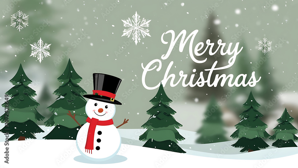 Christmas banner with snowman Christmas banner with snowman