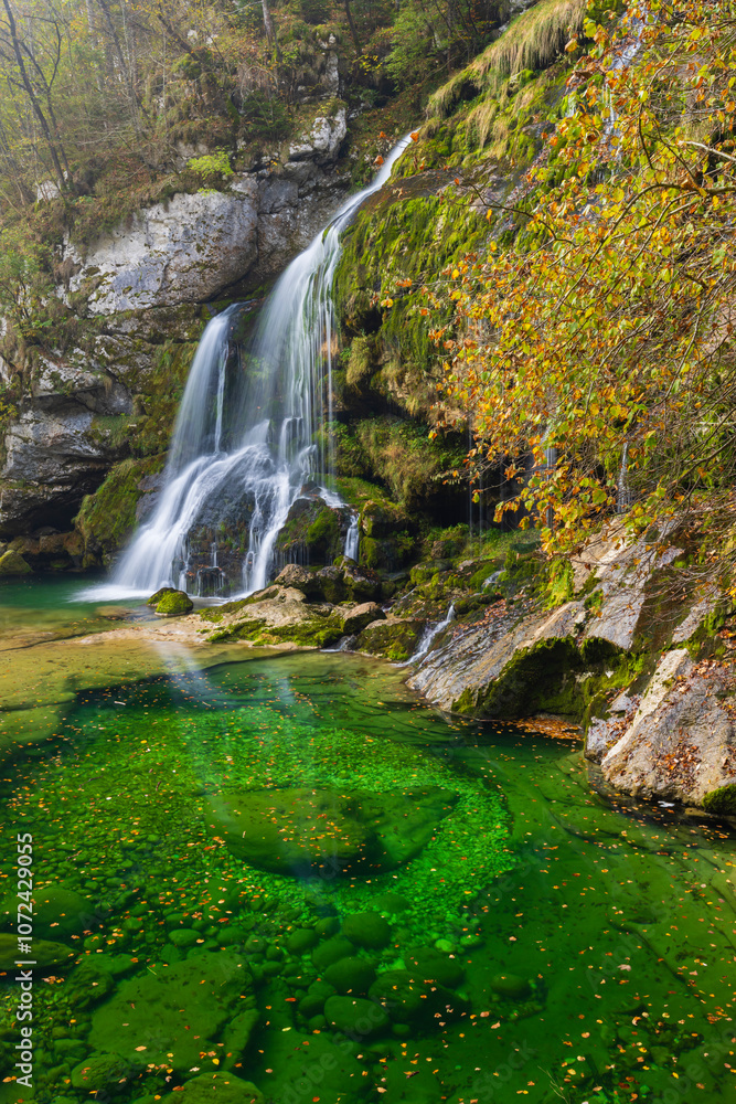 Fototapeta premium Waterfall Virje (Slap Virje), Triglavski national park, Slovenia