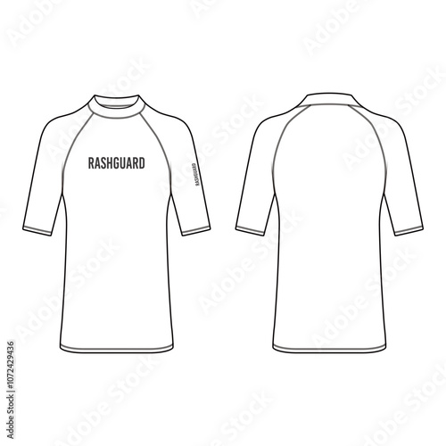 Rash Guard Shirt Template Vector

