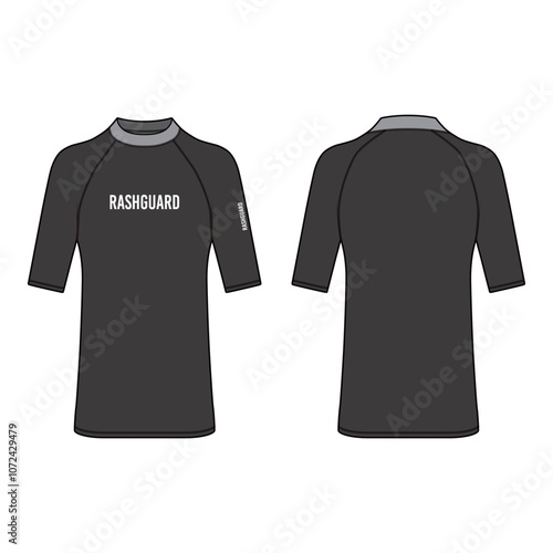 Black Rash Guard Shirt Mockup

