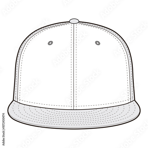 Fitted Snapback Cap Mockup, Front View

