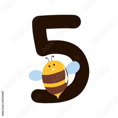 Numeric bee children book isolated on white background