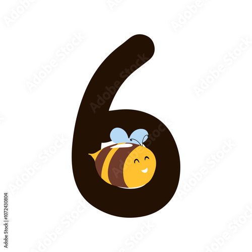 Numeric bee children book isolated on white background