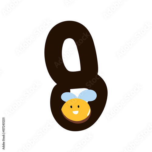 Numeric bee children book isolated on white background