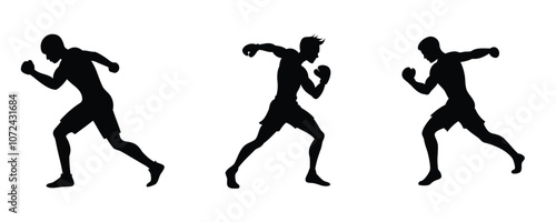 Boxing Silhouette Set Vector Design
