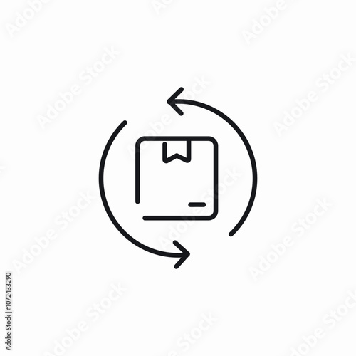 delivery pack return icon sign vector