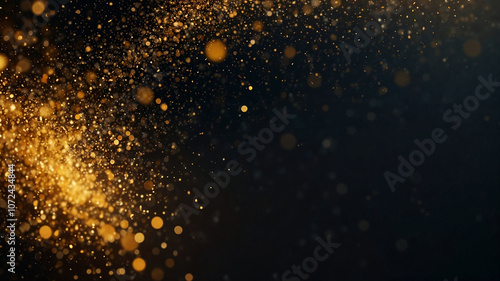 Wallpaper Mural Golden glitter wave, dark gradient background, party fireworks shiny glitter Torontodigital.ca