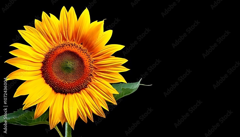 Fototapeta premium sunflower on black background