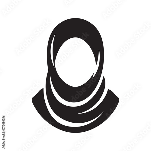 Hijab Silhouette Vector Icon - Modest and Fashionable Woman Illustration