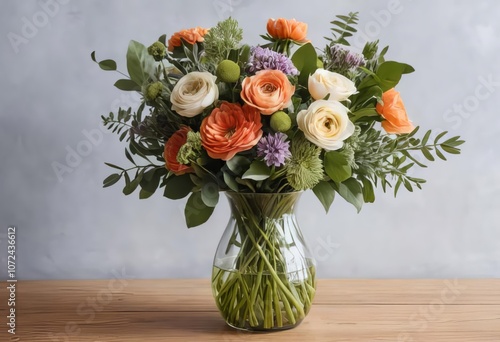Wallpaper Mural A colorful floral arrangement in a vase Torontodigital.ca