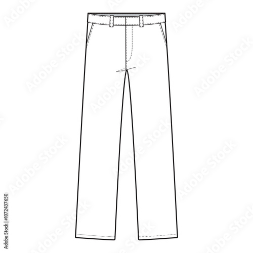 Men's Slim Fit Pants Mockup - Front View