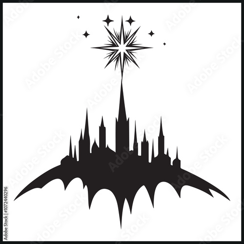 Christmas Bethlehem Star Silhouette