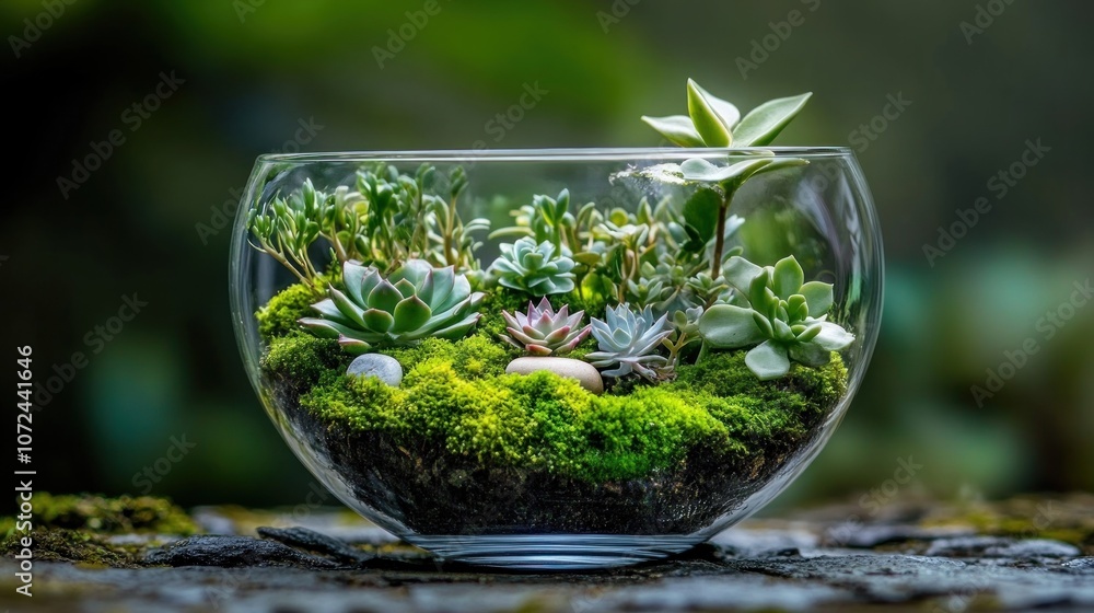 Succulent Terrarium in Glass Bowl Succulent Terrarium in Glass Bowl