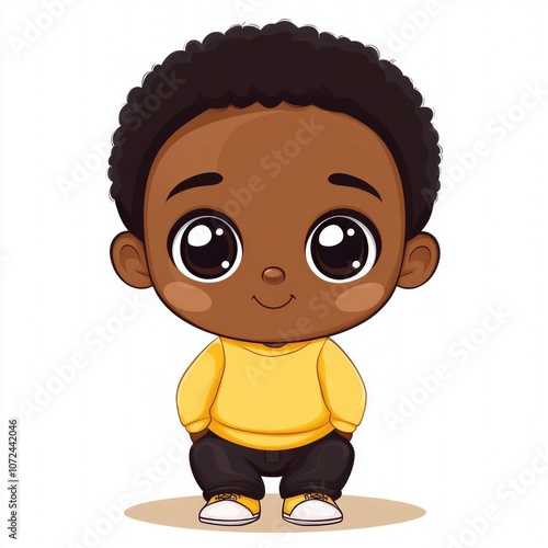African American Boy Isolated
