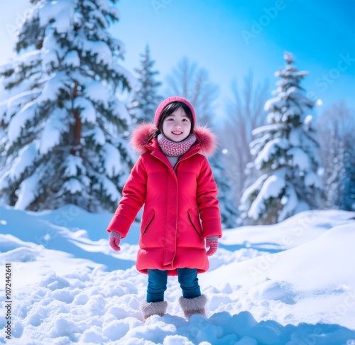 Niña en la nieve photo