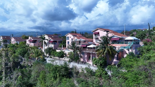 Luxury Houses lining the edge of Beverly Hills in Jamaica photo