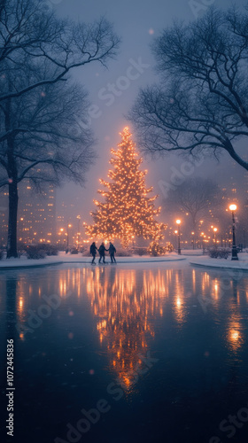 lively winter scene of frie...