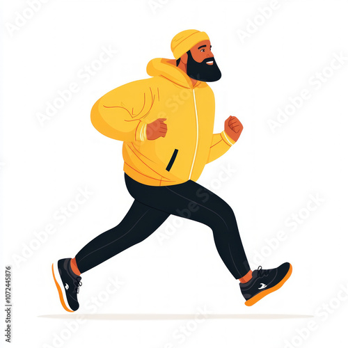 Man Jogging Isolated
