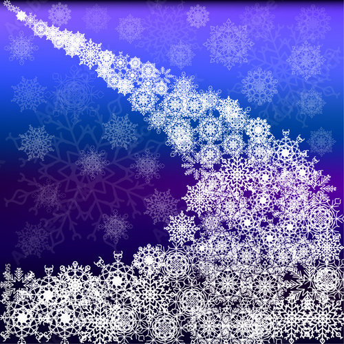 blue christmas background with snowflakes