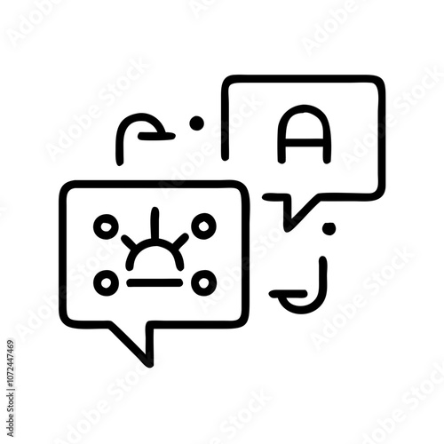 AI translator icon illustrating language translation and communication technology