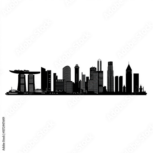 Singapore Skyline Silhouett...