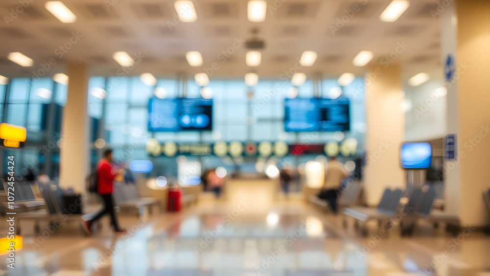 Fototapeta premium Abstract blur airport interior background