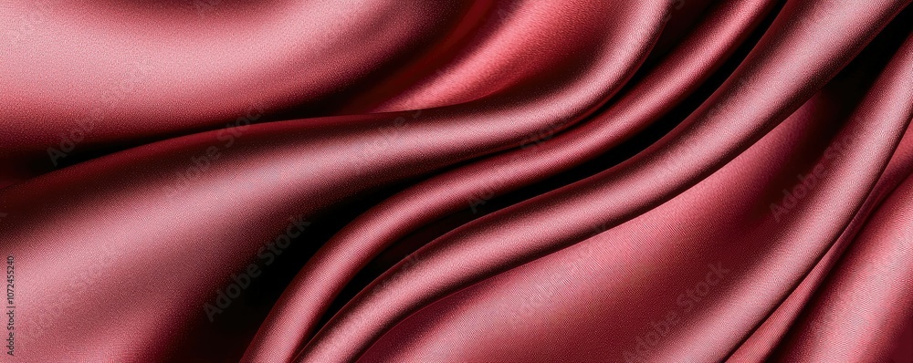 Obraz premium A close-up view of luxurious, shimmering red fabric, showcasing its smooth texture and elegant draping.