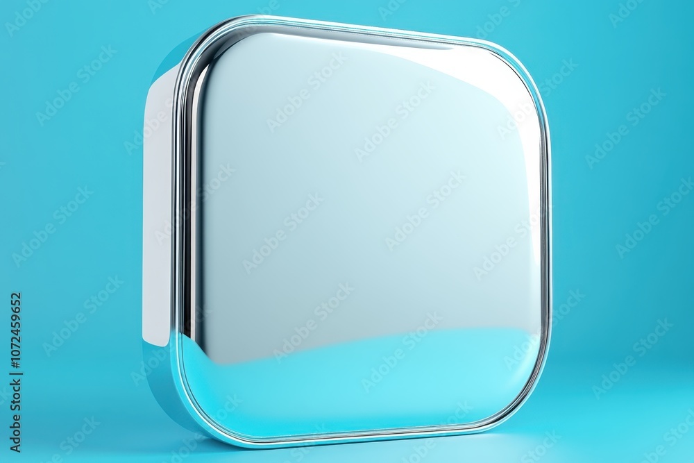 Glossy 3D Icon on Blue Background Glossy 3D Icon on Blue Background