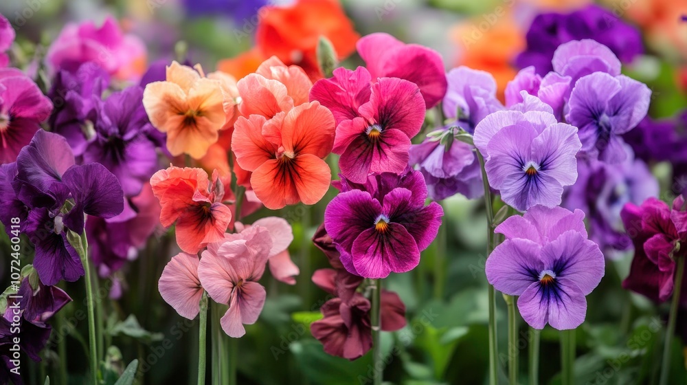A Garden of Vibrant Pansy Flowers A Garden of Vibrant Pansy Flowers