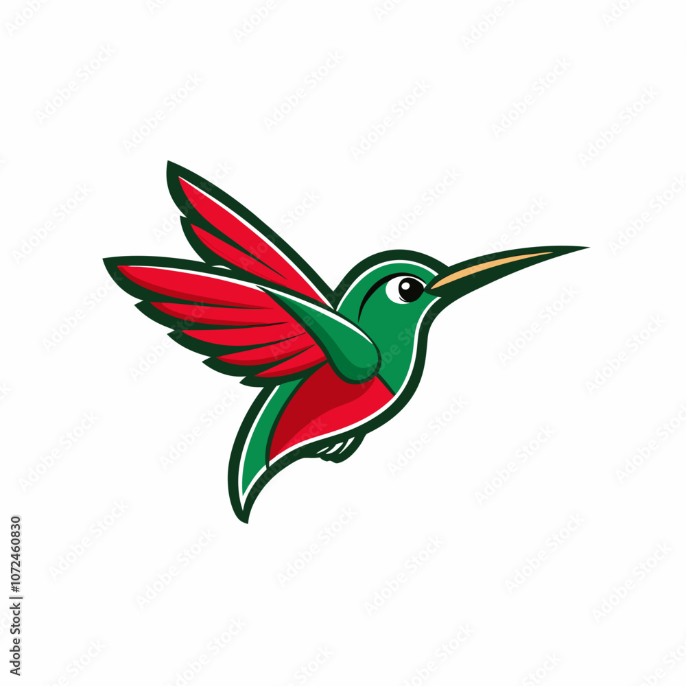 Humming bird mascot logo on white background Humming bird mascot logo on white background